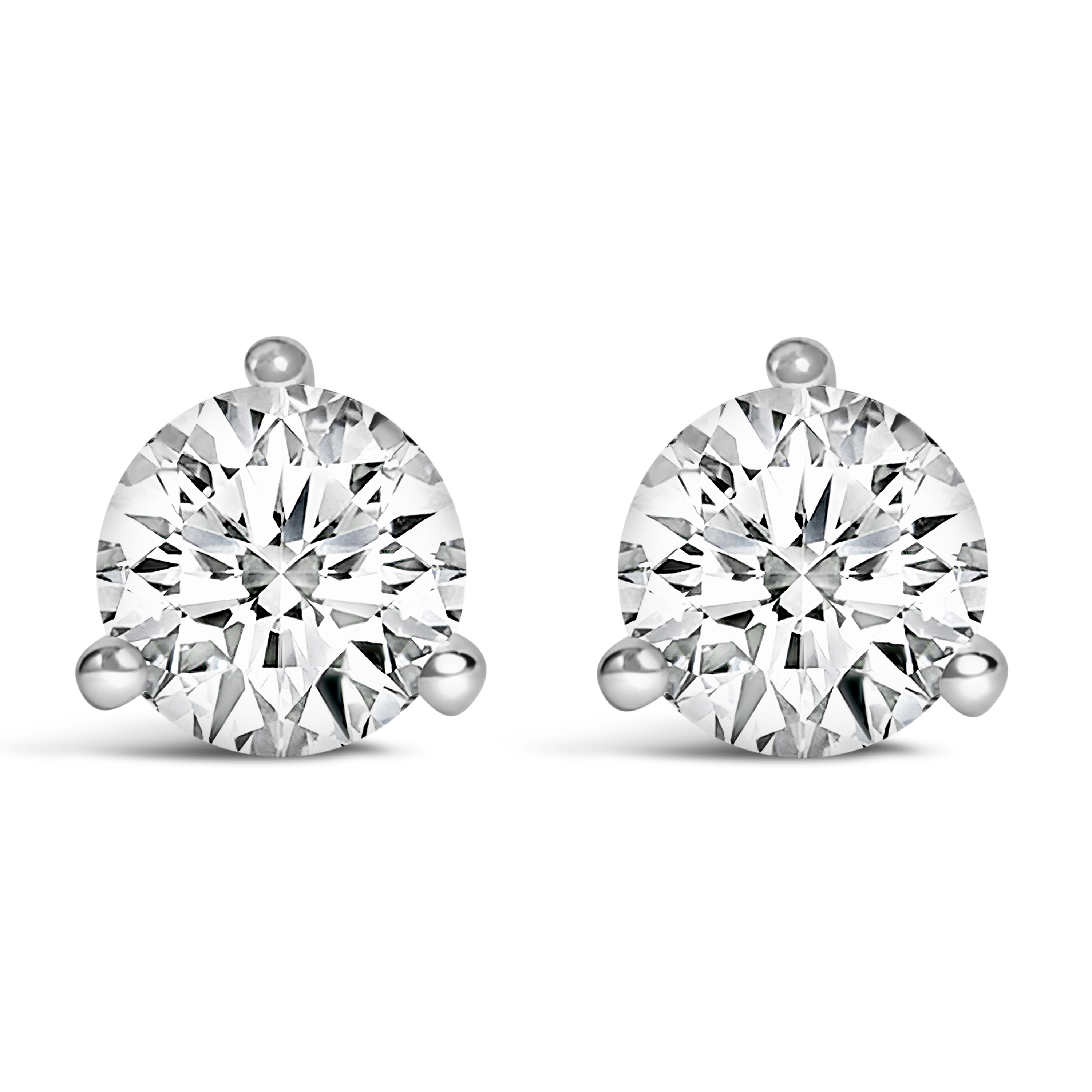 14k White Gold 1/2 Cttw 3-Prong Martini Set